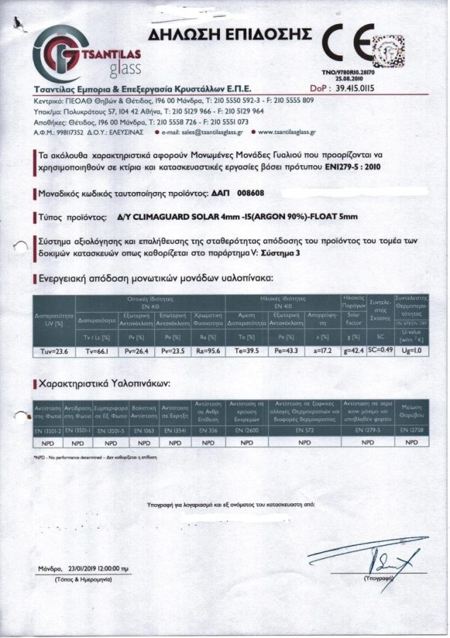 Εγγύηση τζαμιών
