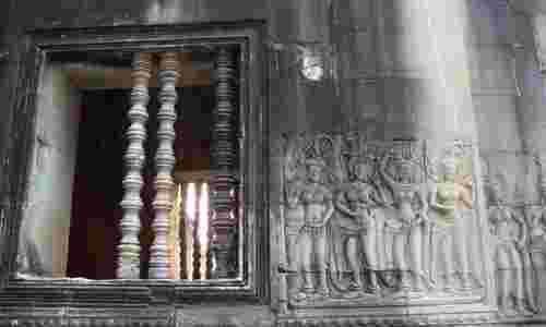 Ιστορικά κτίρια παράθυρα και πόρτες Καμπότζη