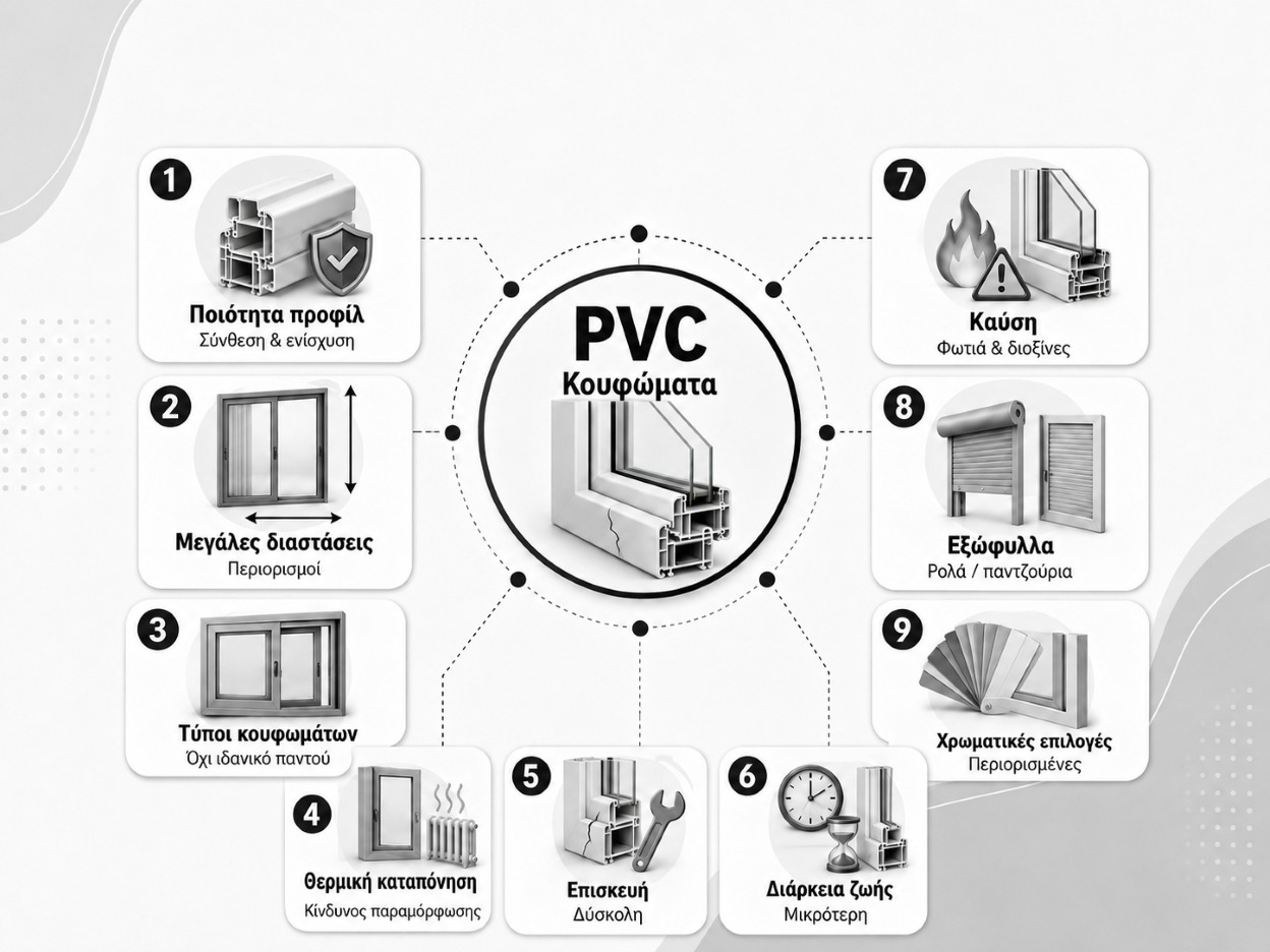 Μειονεκτήματα PVC στα κουφώματα