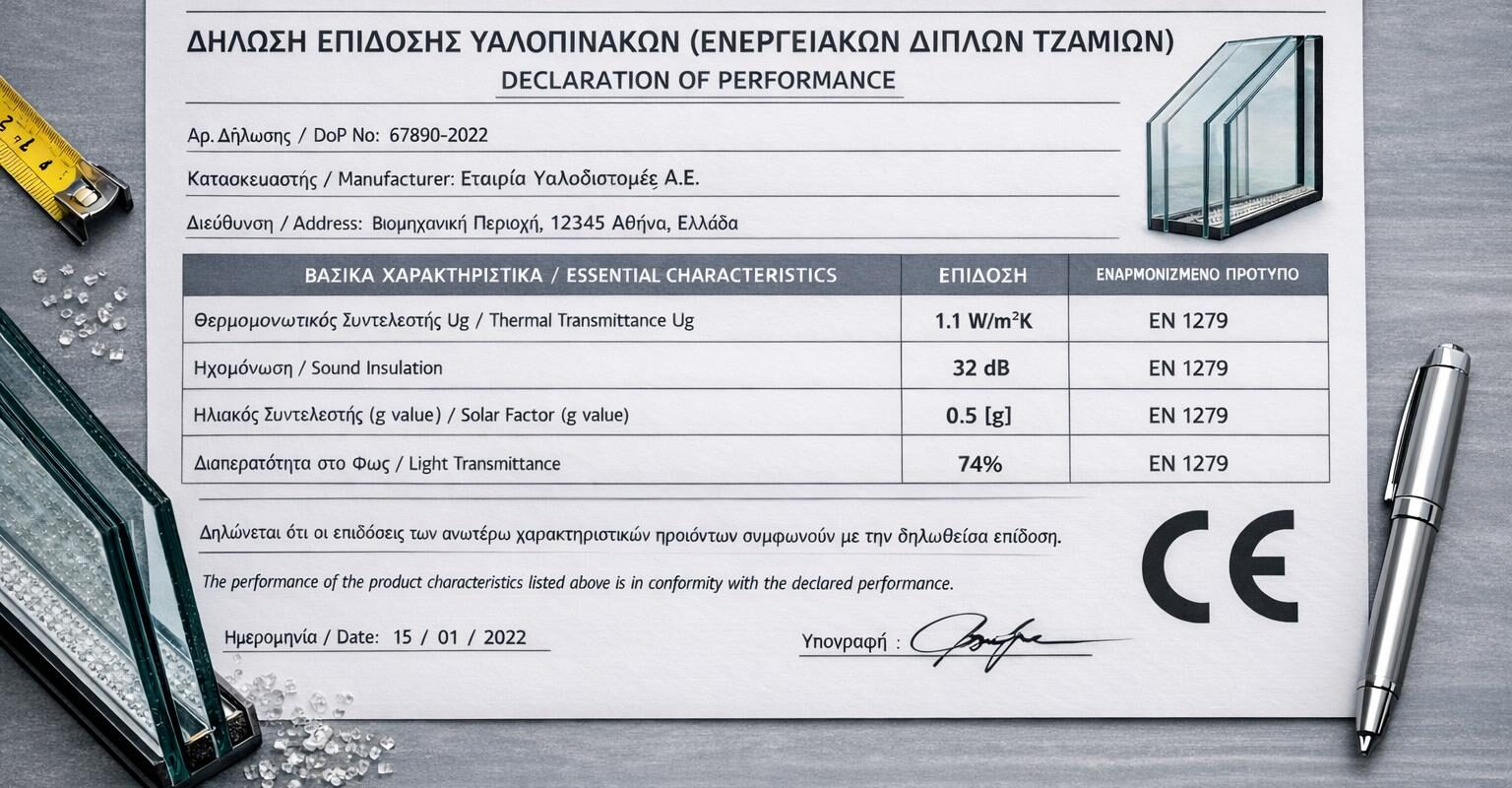 Τεχνικά Χαρακτηριστικά ενεργειακών τζαμιών